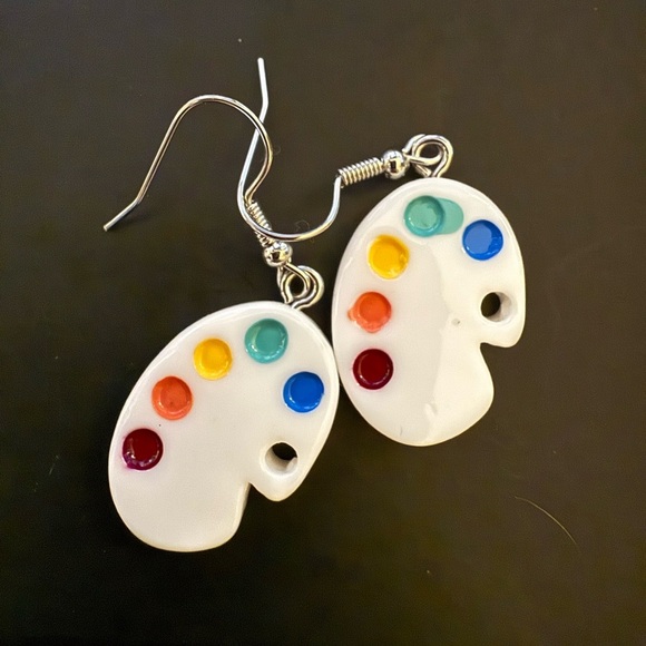 *BOGO* Colorful Paint Palette Earrings - Picture 1 of 1